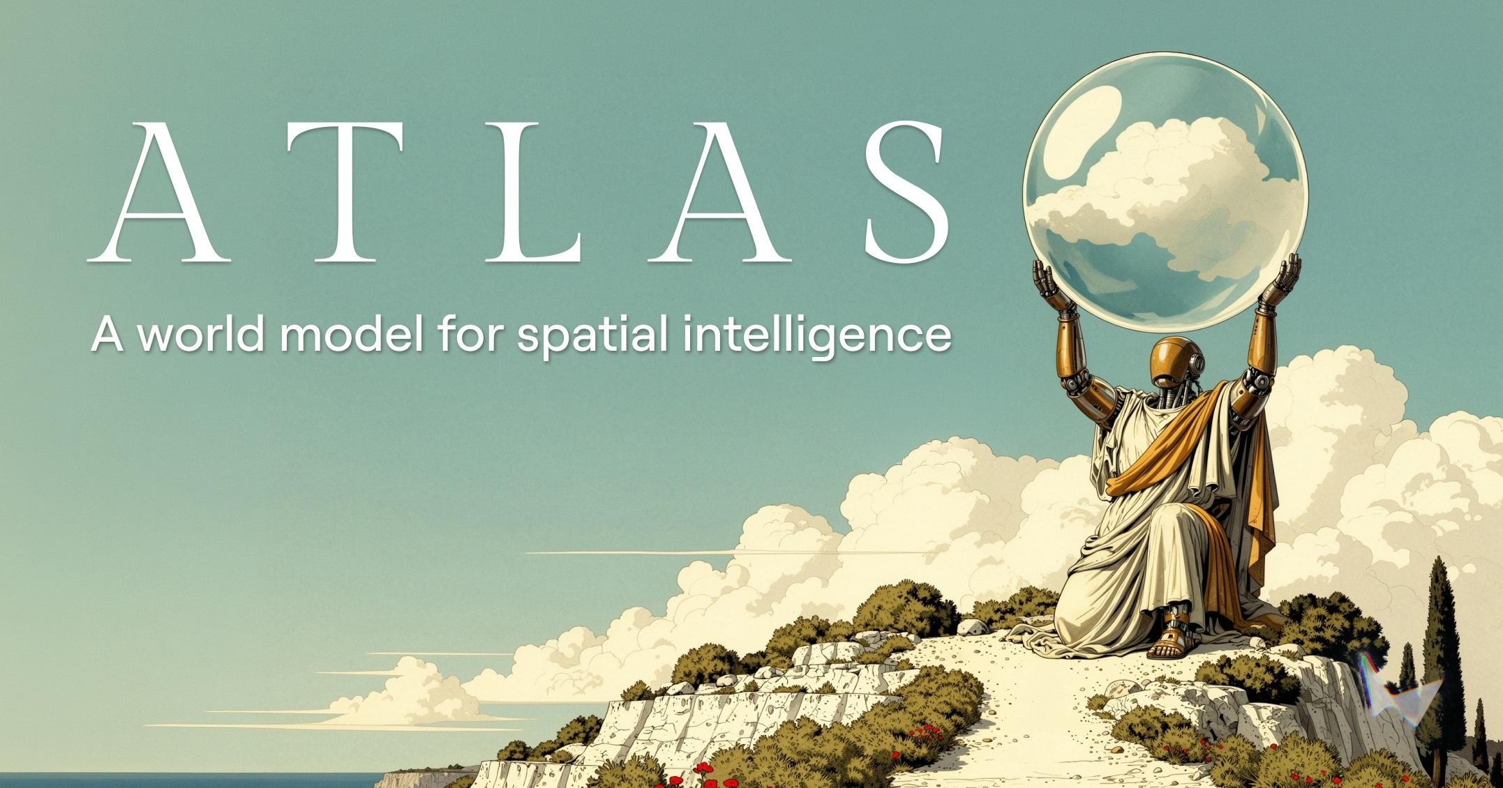 Official World Labs Atlas announcement image — a camera-controlled 3D scene reconstruction.