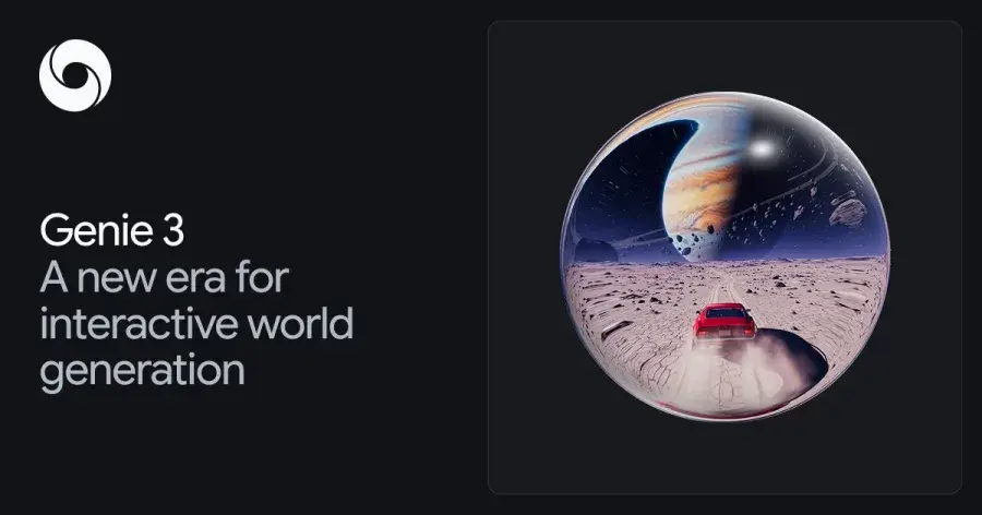 Official Google DeepMind Genie 3 announcement image — "A new era for interactive world generation."